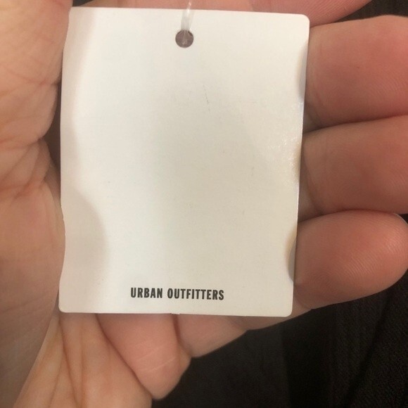 KIMCHI BLUE X-Small NWT Black Peasant Flowy Boho Chic V-Neck Tassels Oversized - Picture 5 of 8